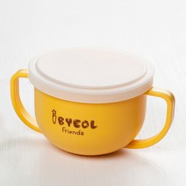 [I-BYEOL Friends] Two hands cup, Yellow + Silicone Lid (Storage) _ Snack Catcher with Silicon Lid, Snack Container, Portable Biscuits Candy Box, BPA Free _ Made in KOREA